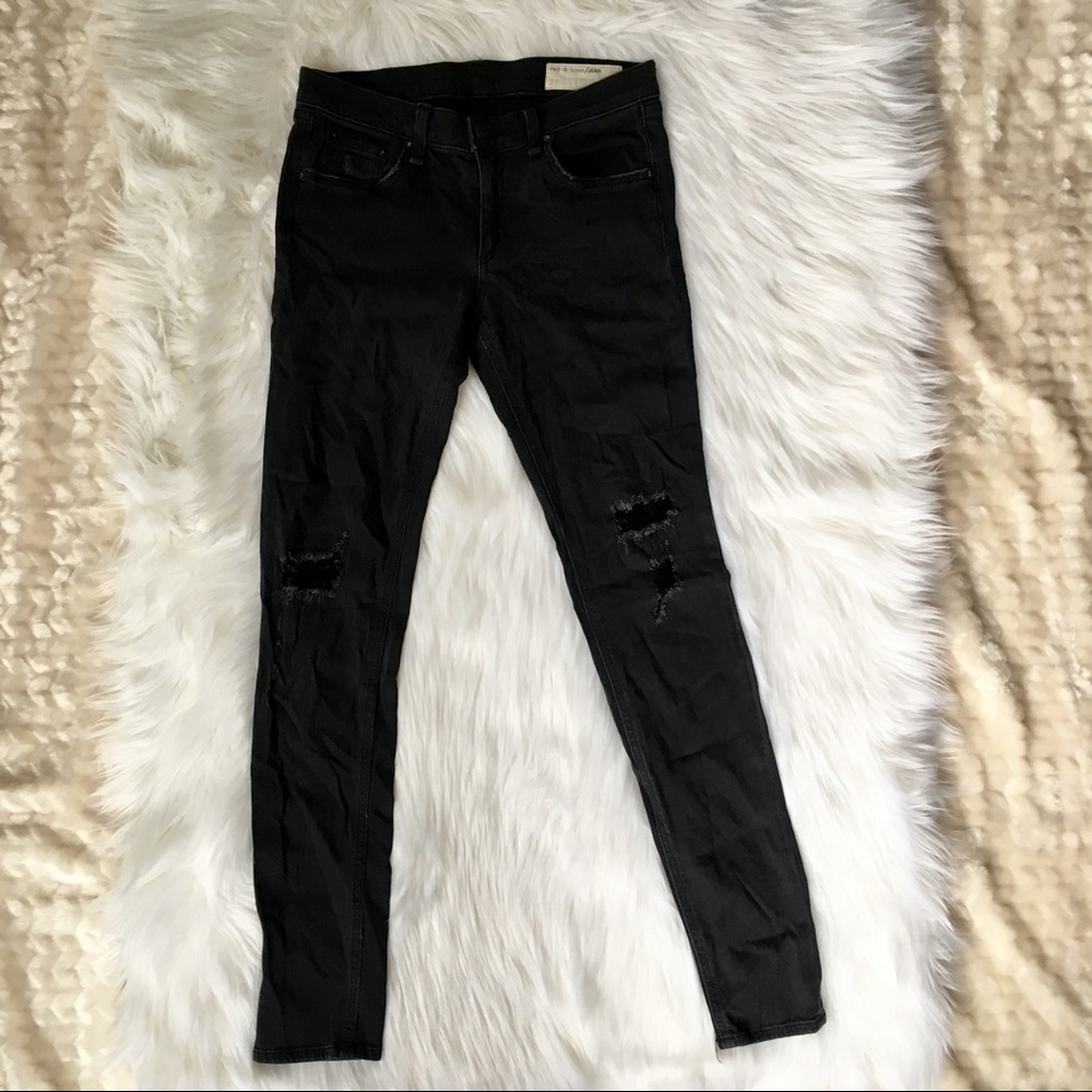 Distressed Rag & Bone Skinny Jeans - Picture 3 of 8